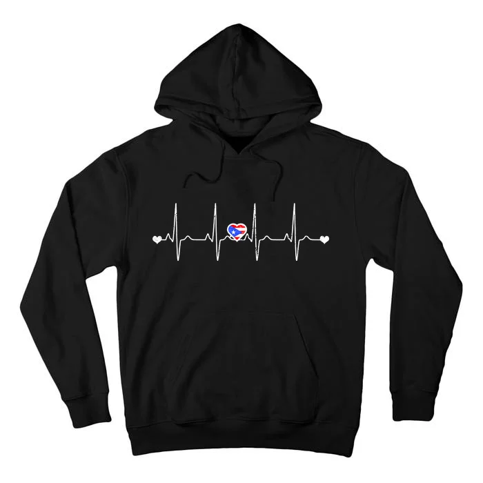 Puerto Rico Heartbeat Pulse Tall Hoodie