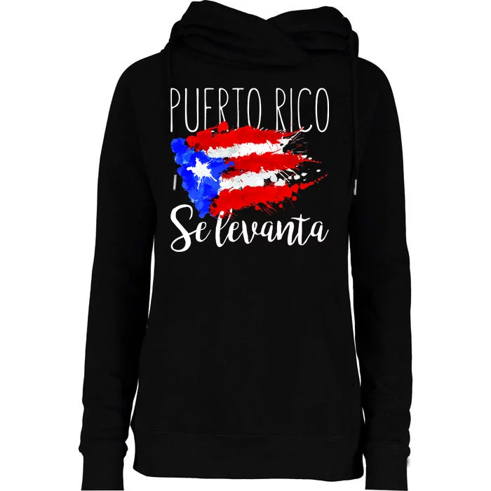 Puerto Rico Se Levanta Womens Funnel Neck Pullover Hood