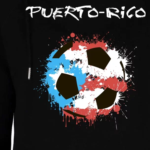 Puerto Rico Soccer Womens Funnel Neck Pullover Hood