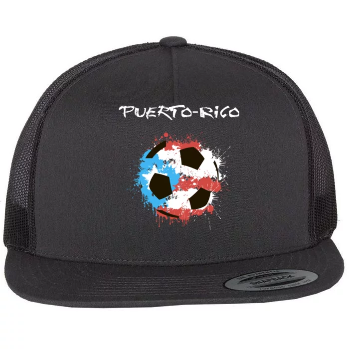 Puerto Rico Soccer Flat Bill Trucker Hat