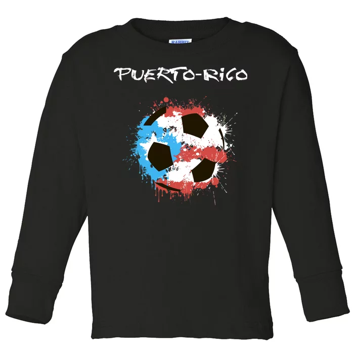 Puerto Rico Soccer Toddler Long Sleeve Shirt