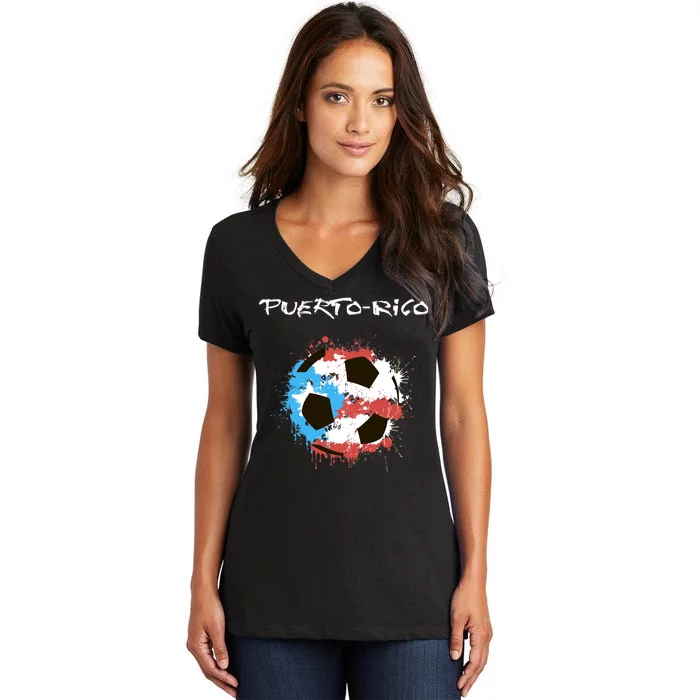 Puerto Rico Soccer Women's V-Neck T-Shirt