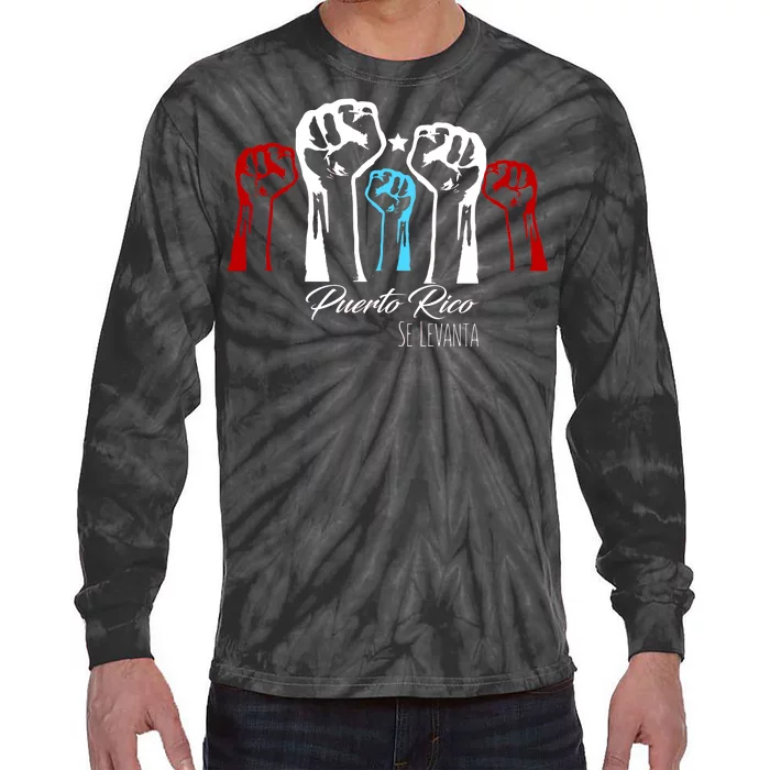 Puerto Rico Will Rise Tie-Dye Long Sleeve Shirt