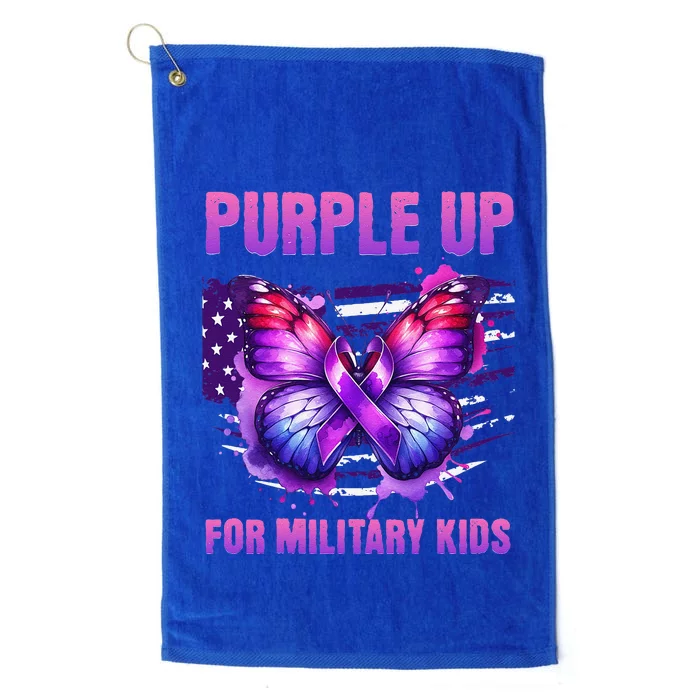 Purple Up For Military Military Child Month Usa Flag Platinum Collection Golf Towel