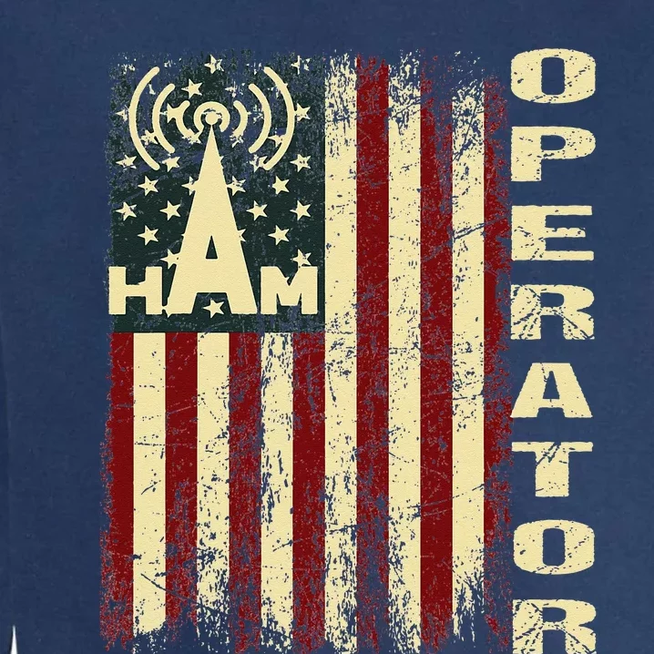 Patriotic USA Flag Ham Radio Amateur Radio Operator Garment-Dyed Sweatshirt