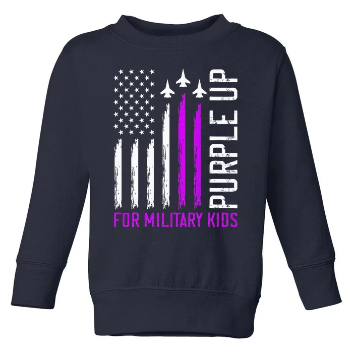 Purple Up For Military Child Month Toddler Sweatshirt