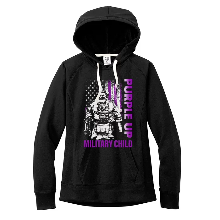 Purple Up For Military Child Month Women's Fleece Hoodie