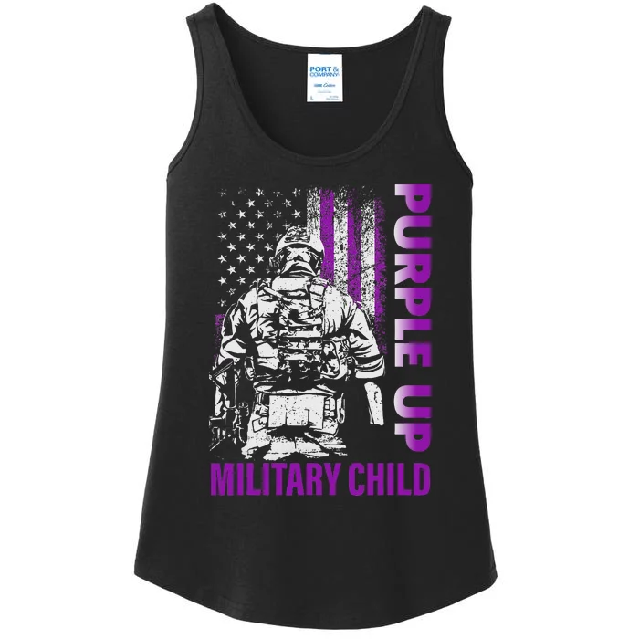 Purple Up For Military Child Month Ladies Essential Tank