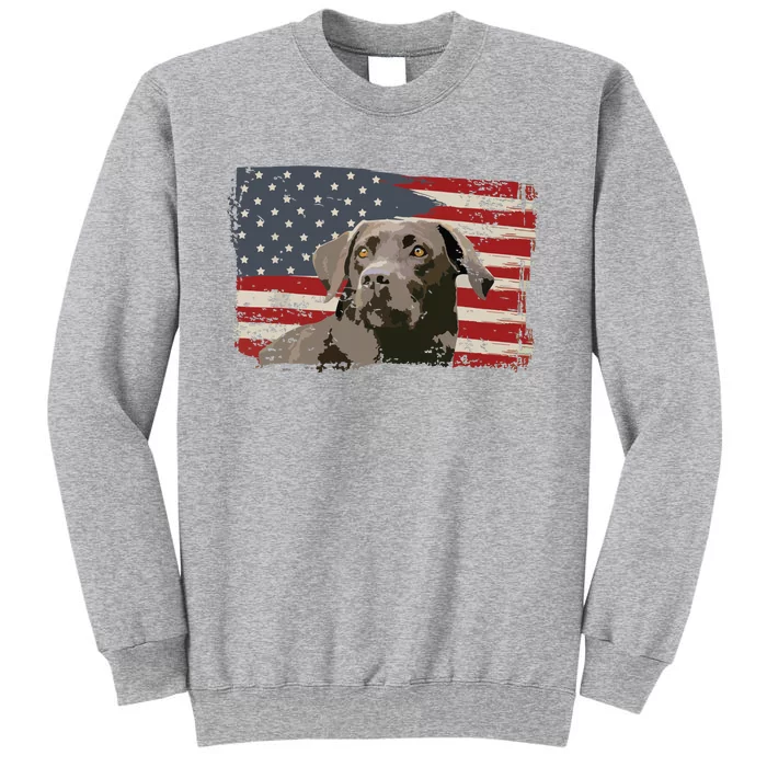 Patriotic USA Flag Black Labrador Gift For Lab Owners Sweatshirt