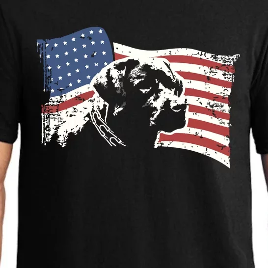 Patriotic USA Flag Black Labrador Gift For Lab Owners Pajama Set