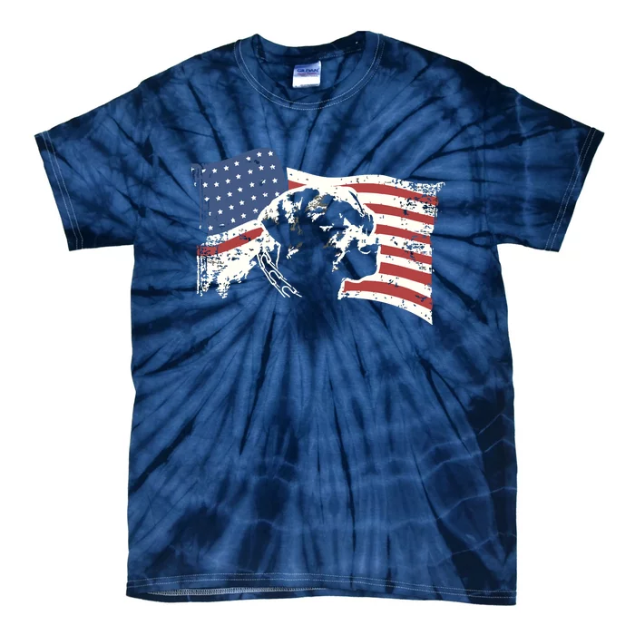 Patriotic USA Flag Black Labrador Gift For Lab Owners Tie-Dye T-Shirt