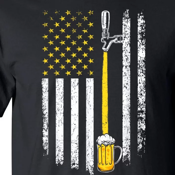 Patriotic US Flag American Brewery Craft Beer Funny Men Tall T-Shirt