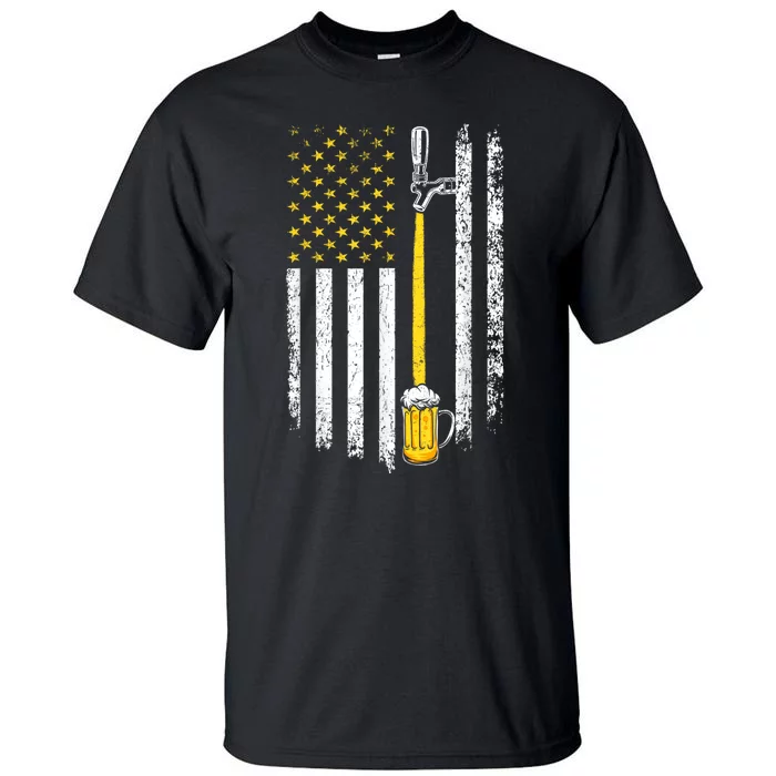 Patriotic US Flag American Brewery Craft Beer Funny Men Tall T-Shirt