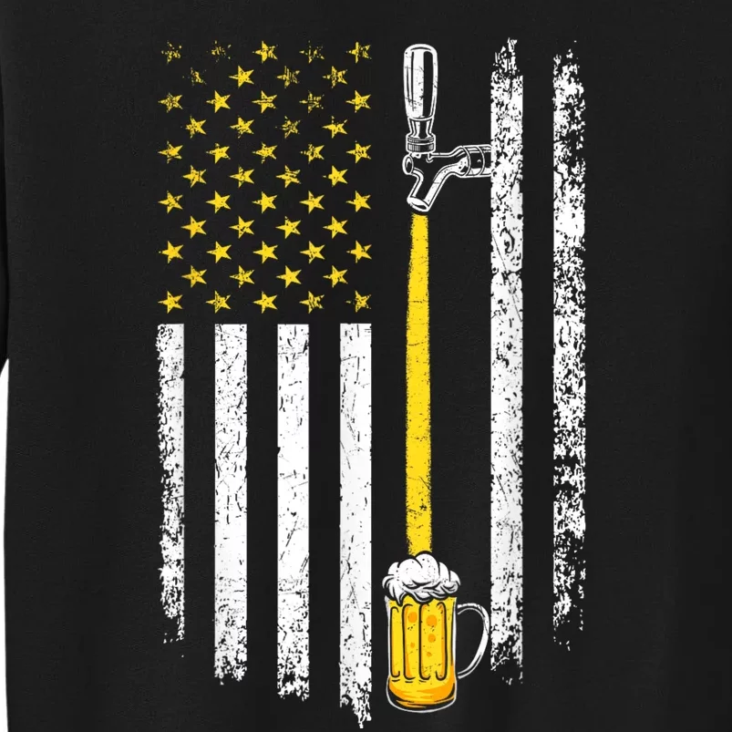 Patriotic US Flag American Brewery Craft Beer Funny Men Tall Sweatshirt