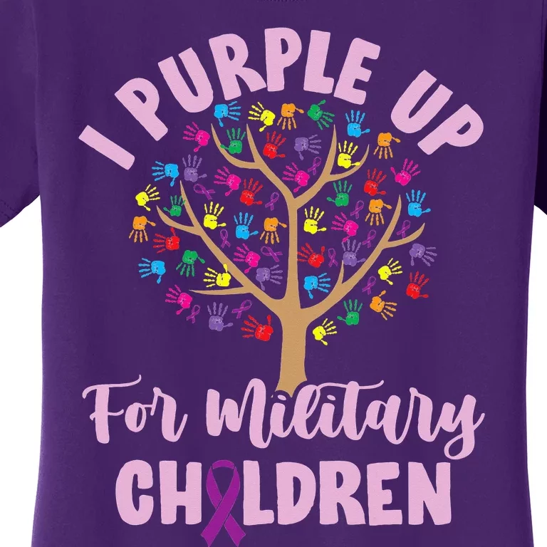 Purple Up For Military Children Tree Month Of Military Child Women's T-Shirt