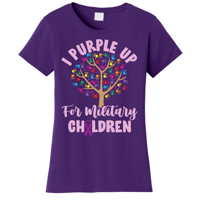 Purple Up For Military Children Tree Month Of Military Child Women's T-Shirt