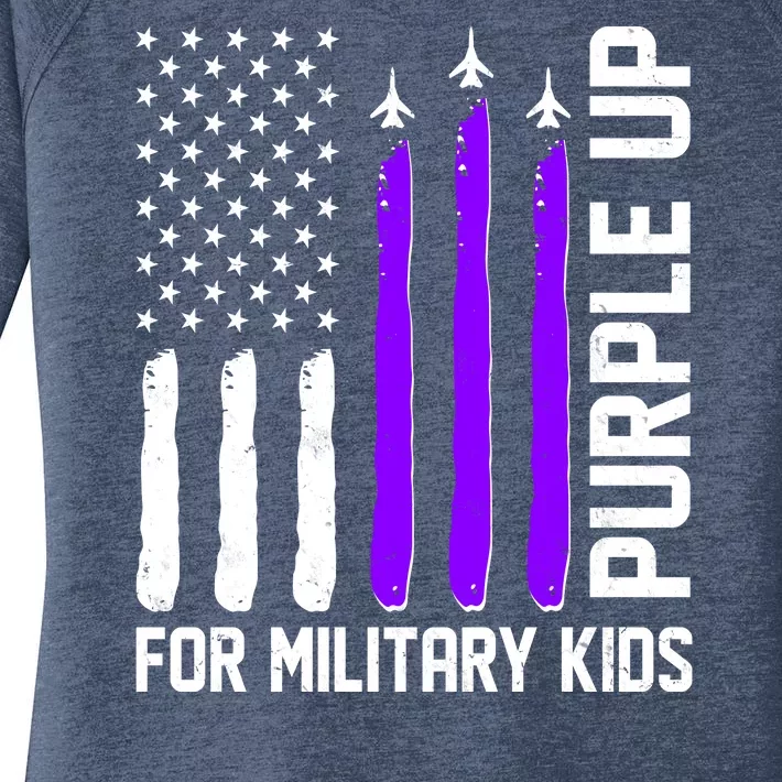 Purple Up For Military Kids Women's Perfect Tri Tunic Long Sleeve Shirt