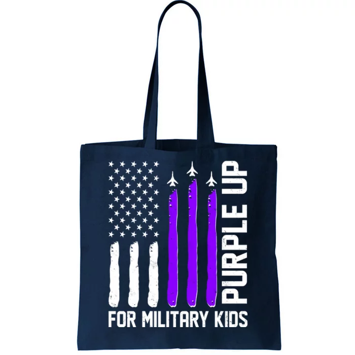 Purple Up For Military Kids Tote Bag