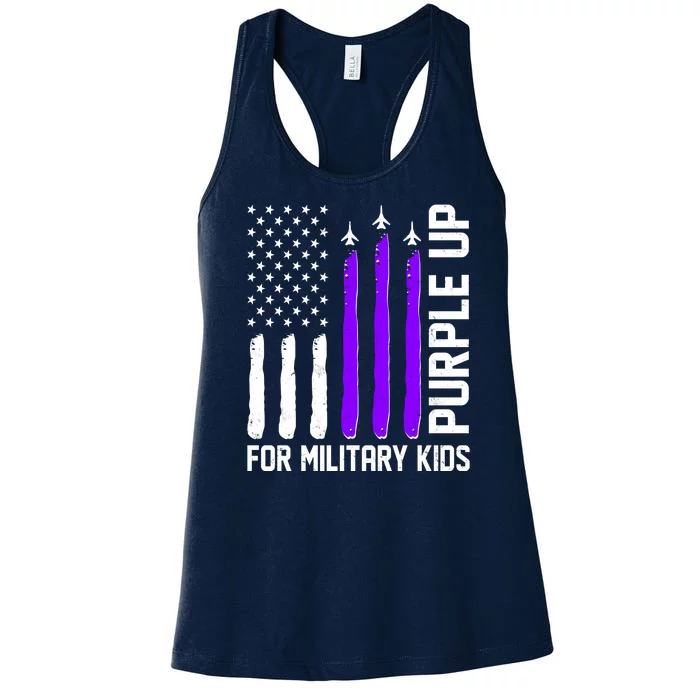 Purple Up For Military Kids Women's Racerback Tank