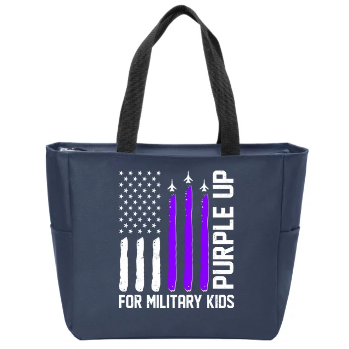 Purple Up For Military Kids Zip Tote Bag