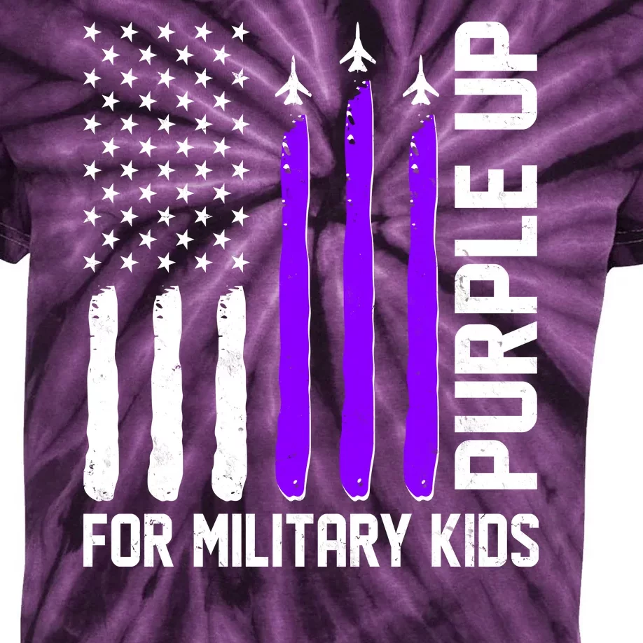 Purple Up For Military Kids Kids Tie-Dye T-Shirt