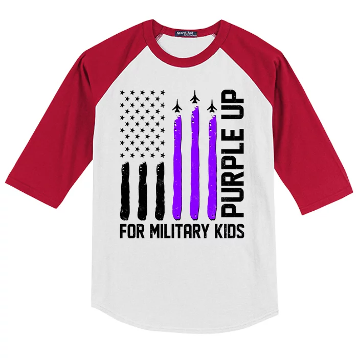 Purple Up For Military Kids Kids Colorblock Raglan Jersey