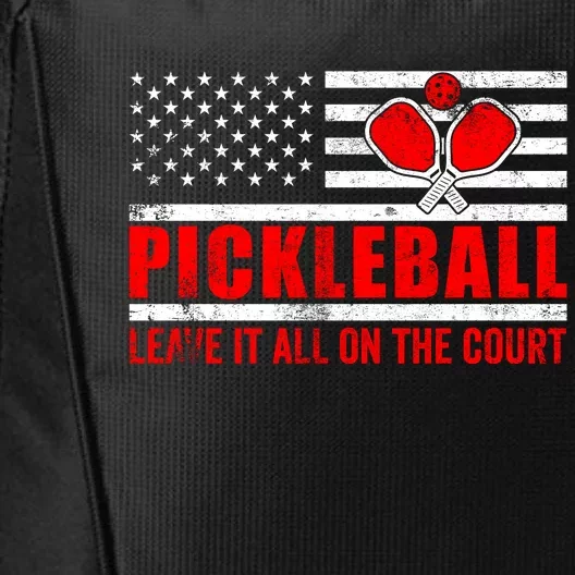 Pickleball USA Flag Leave It All On The Court Pickle Ball City Backpack