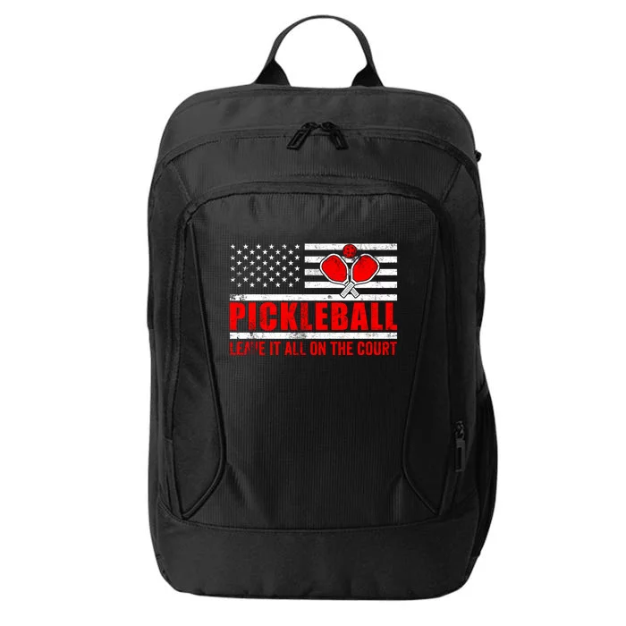 Pickleball USA Flag Leave It All On The Court Pickle Ball City Backpack