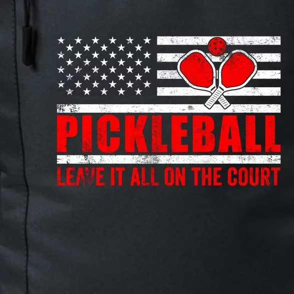 Pickleball USA Flag Leave It All On The Court Pickle Ball Daily Commute Backpack