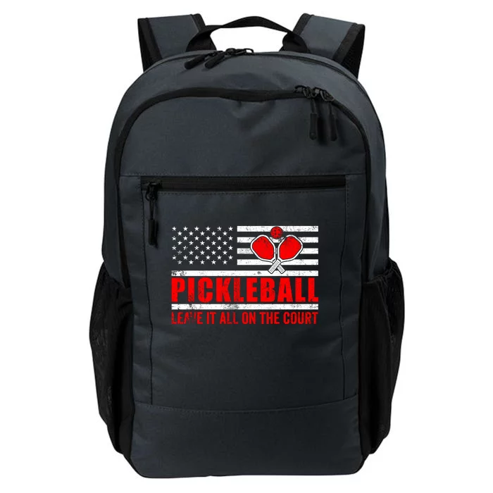 Pickleball USA Flag Leave It All On The Court Pickle Ball Daily Commute Backpack