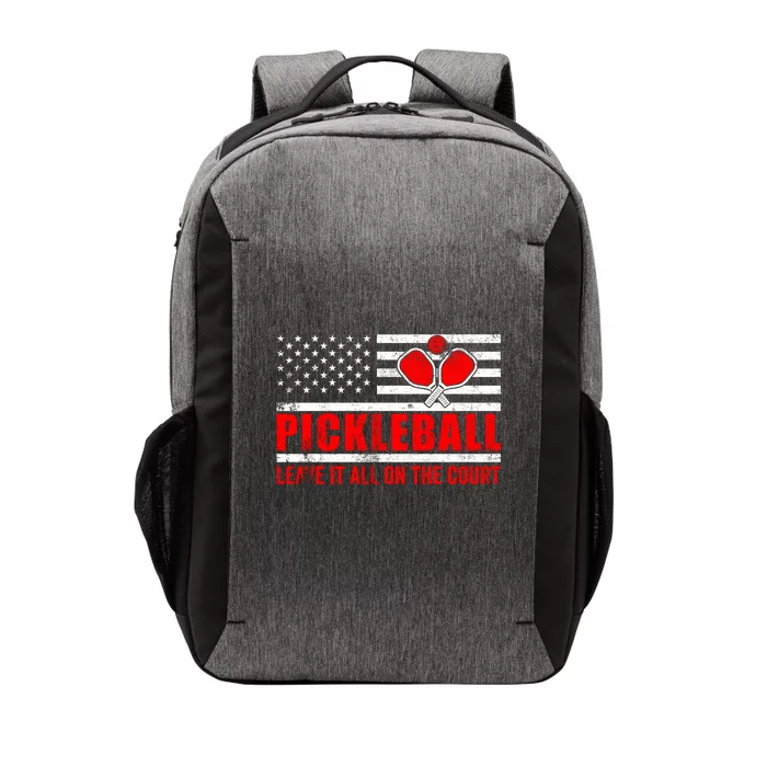 Pickleball USA Flag Leave It All On The Court Pickle Ball Vector Backpack