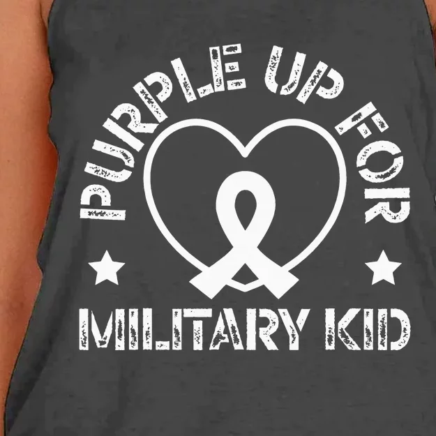 Purple Up For Military Soldier Military Child Month Women's Knotted Racerback Tank