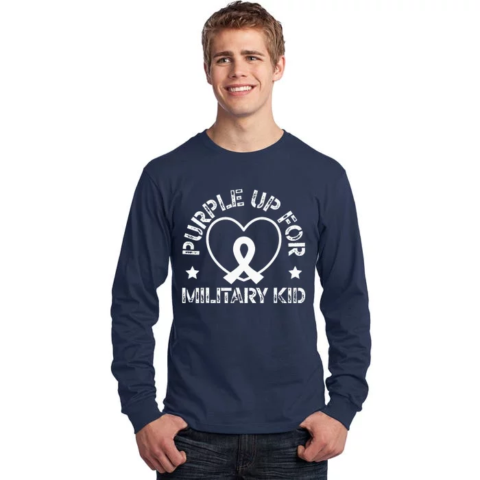 Purple Up For Military Soldier Military Child Month Tall Long Sleeve T-Shirt