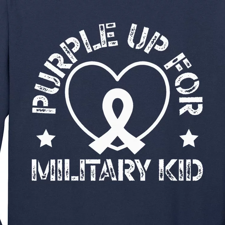 Purple Up For Military Soldier Military Child Month Tall Long Sleeve T-Shirt