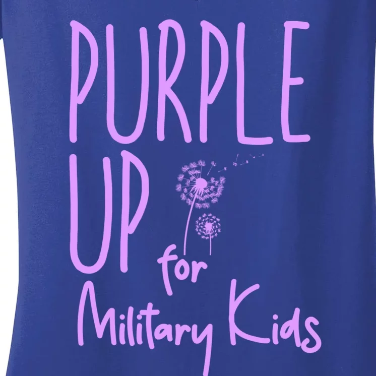 Purple Up For Military Military Month Purple Up Meaningful Gift Women's V-Neck T-Shirt