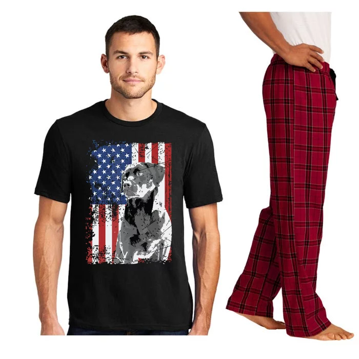 Patriotic USA Flag Black Labrador Gift For Lab Owners Pajama Set