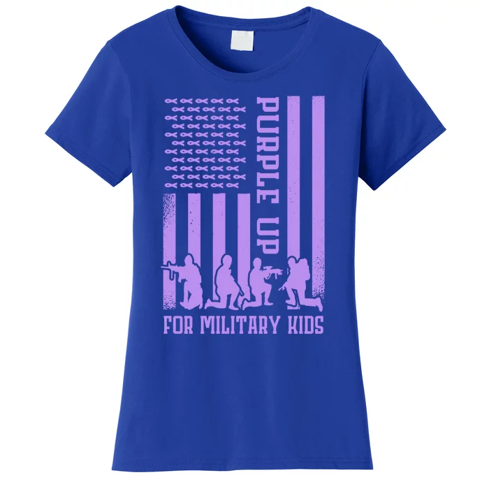 Purple Up For Military Month Military Army Soldier Great Gift Women's T-Shirt