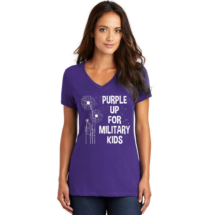 Purple Up for Military Month of the Military Child Women's V-Neck T-Shirt