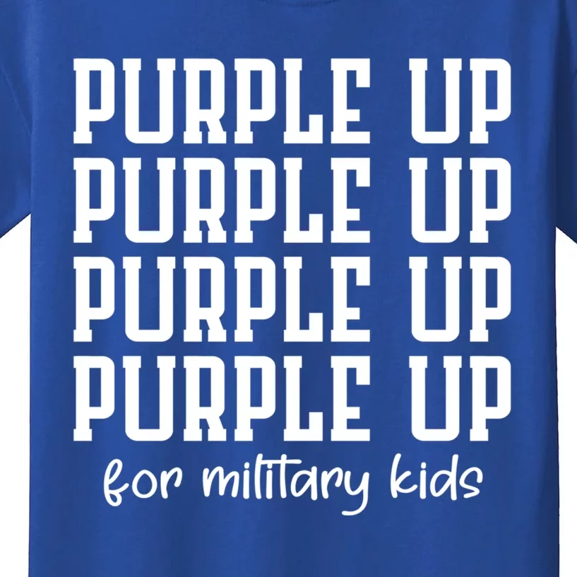 Purple Up For Military Month Military Army Soldier Meaningful Gift Kids T-Shirt