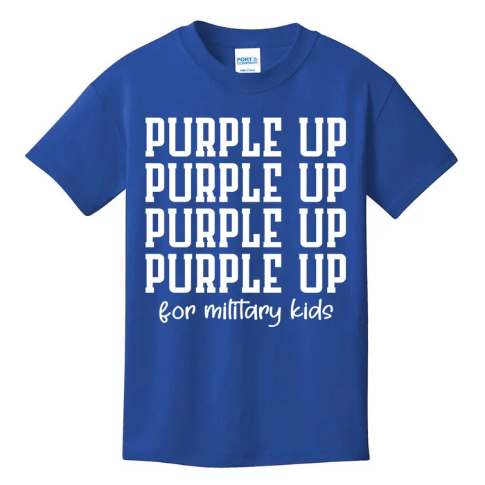 Purple Up For Military Month Military Army Soldier Meaningful Gift Kids T-Shirt