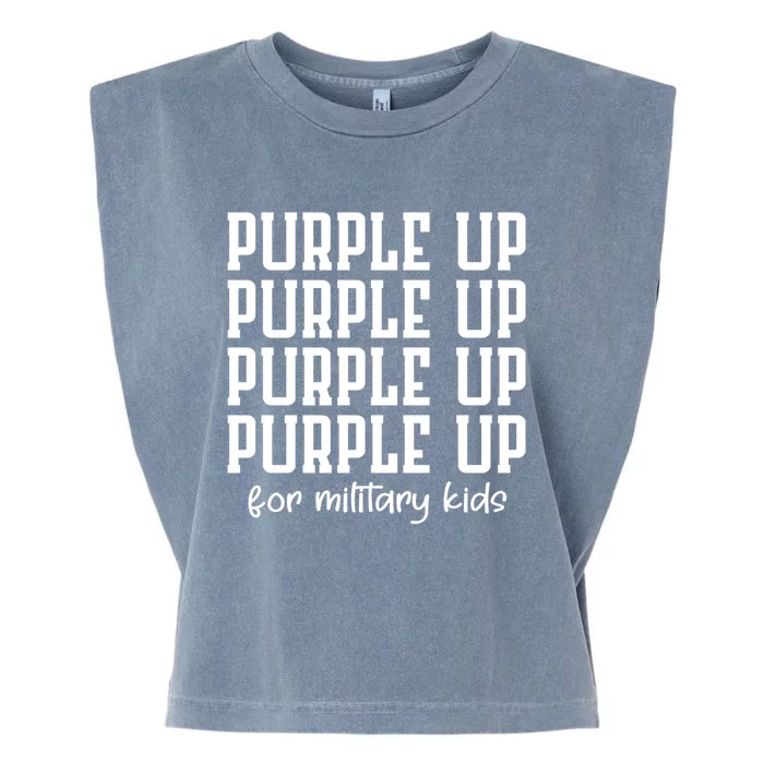 Purple Up For Military Month Military Army Soldier Meaningful Gift Garment-Dyed Women's Muscle Tee