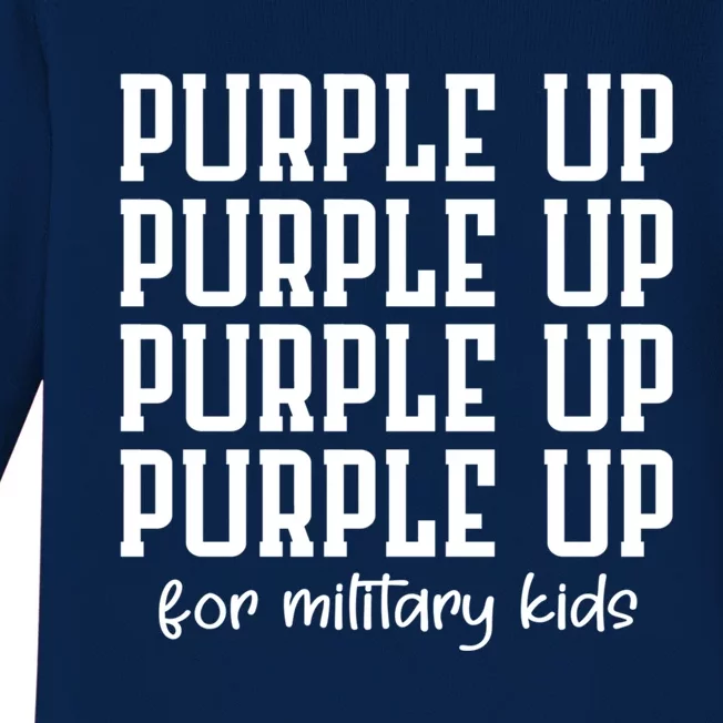 Purple Up For Military Month Military Army Soldier Meaningful Gift Baby Long Sleeve Bodysuit