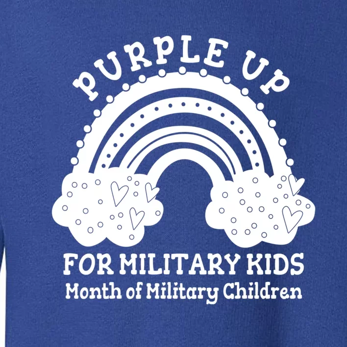 Purple Up For Military Month Military Army Rainbow Great Gift Toddler Sweatshirt