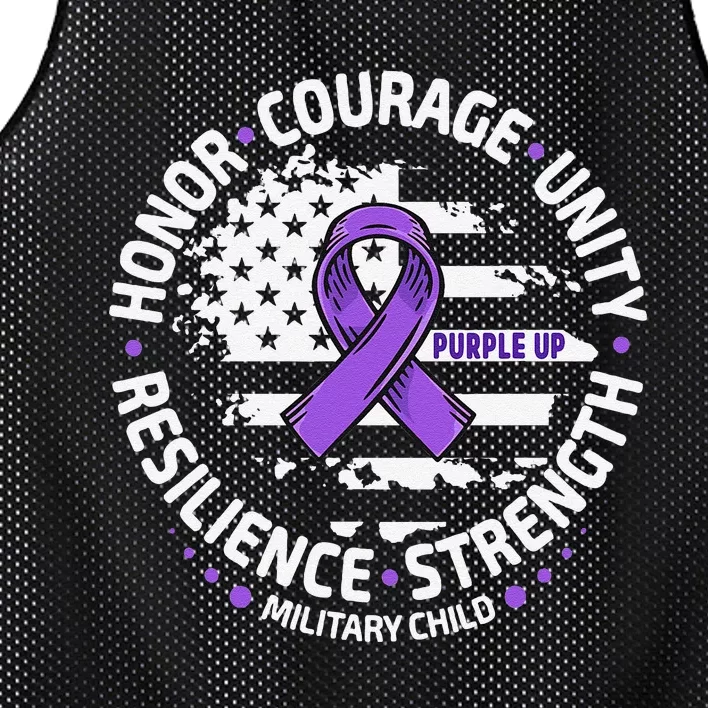 Purple Up For Military K.Id Us Flag Cool Military Child Month Gift Love Mesh Reversible Basketball Jersey Tank