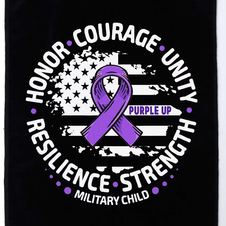 Purple Up For Military K.Id Us Flag Cool Military Child Month Gift Love Platinum Collection Golf Towel