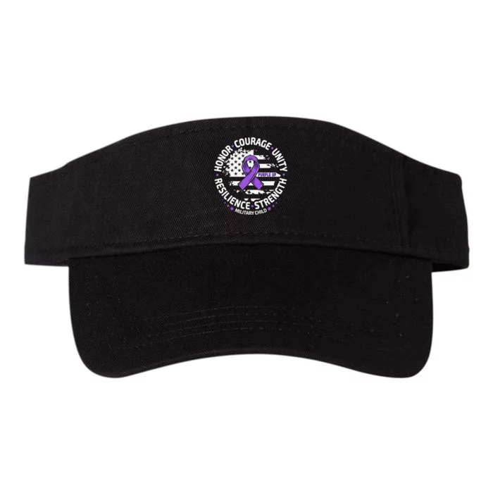 Purple Up For Military K.Id Us Flag Cool Military Child Month Gift Love Valucap Bio-Washed Visor