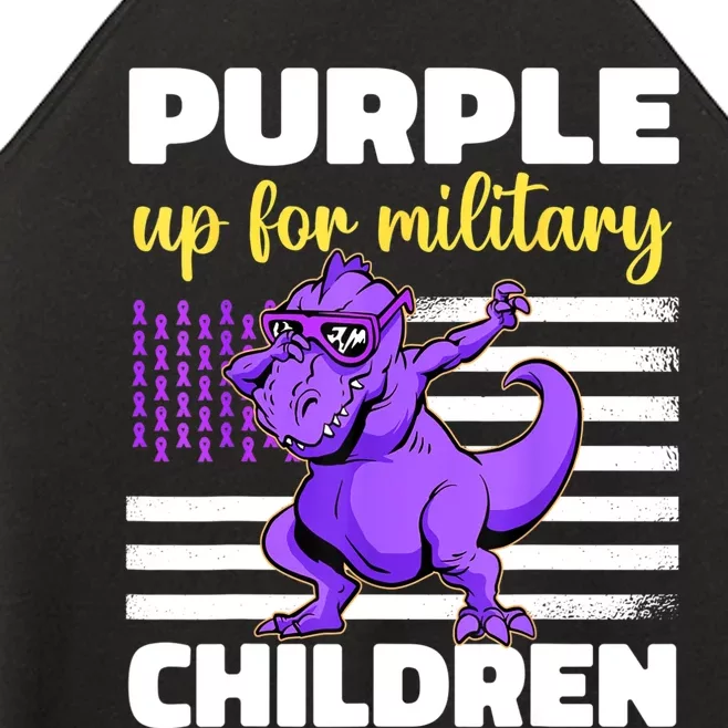 Purple Up For Military Month Of The Military Children Women’s Perfect Tri Rocker Tank