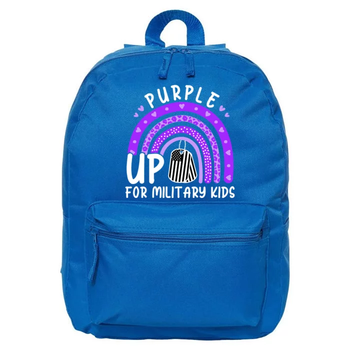 Purple Up For Military Month Military Rainbow Gift 16 in Basic Backpack