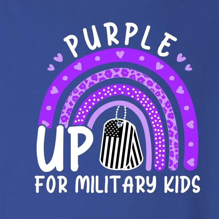 Purple Up For Military Month Military Rainbow Gift Toddler Long Sleeve Shirt