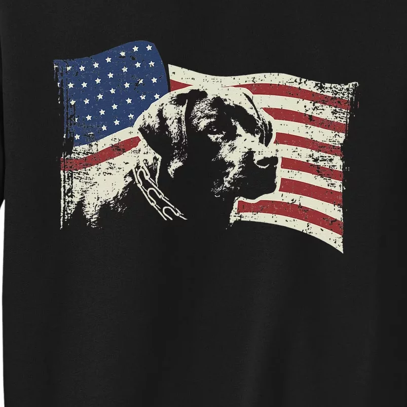 Patriotic USA Flag Black Labrador gift for Lab Owners Sweatshirt